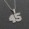 Personalized Baguette Number Pendant | Customizable Jewelry Charm