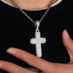 Stunning Moissanite Cactus Thorn Cross Pendant Necklace – Unique Jewelry Gift