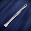 18mm Moissanite Baguette Cuban Link Bracelet – Prong Set Elegance