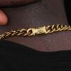 10mm Gold Lion Buckle Cuban Chain Necklace – Stylish Hip Hop Jewelry