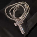 Stunning Moissanite Cross Pendant Necklace Set for Timeless Elegance