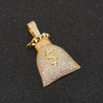 Moissanite Money Bag Pendant – Elegant Jewelry for Financial Abundance