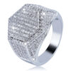 19mm Stylish Moissanite Hexagon Hip Hop Ring for Trendy Jewelry Lovers