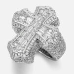 Elegant S925 Moissanite Baguette Cross Ring – Stunning Fine Jewelry Gift