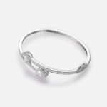 Stunning Moissanite Round & Pear Cut Bangle Bracelet for Elegant Style