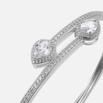 Stunning Moissanite Round & Pear Cut Bangle Bracelet for Elegant Style