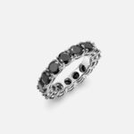 Elegant S925 Black Moissanite 5mm Eternity Ring for Timeless Style