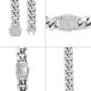 “12mm Iced Out Moissanite Cuban Link Bracelet with Secure Box Clasp”