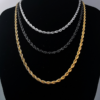 7mm & 8mm Classic Hip Hop Rope Chain Necklace – Stylish & Durable Jewelry