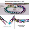 Vibrant 10mm Rainbow Cuban Link Bracelet & Chain Set for Stylish Men