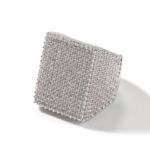 Stunning Moissanite Hip Hop Square Ring | Big Sparkle Statement Jewelry