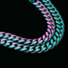 10mm Rainbow Miami Cuban Link Chain Necklace for Stylish Men