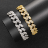 15mm Diamond Cuban Link Bracelet – Ice Out T-Square Design for Men