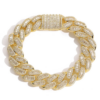 15mm Diamond Cuban Link Bracelet – Ice Out T-Square Design for Men