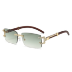 Moissanite-Studded Gradient Rimless Sunglasses for Stylish Fashion Statement