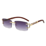 Moissanite-Studded Gradient Rimless Sunglasses for Stylish Fashion Statement