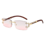 Moissanite-Studded Gradient Rimless Sunglasses for Stylish Fashion Statement