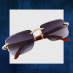 Moissanite-Studded Gradient Rimless Sunglasses for Stylish Fashion Statement