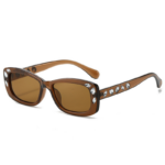 Stylish Moissanite Rectangle Sunglasses with Elegant Embellishments