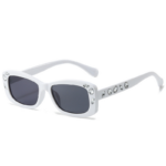 Stylish Moissanite Rectangle Sunglasses with Elegant Embellishments