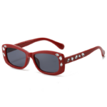 Stylish Moissanite Rectangle Sunglasses with Elegant Embellishments