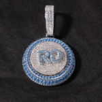 Custom Moissanite Letter Pendant – Unique Rotating Circular Necklace