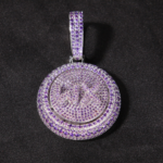 Custom Moissanite Letter Pendant – Unique Rotating Circular Necklace