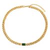 Stunning Emerald Cuban Chain Choker Necklace – Trendy & Stylish Accessory