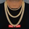 8mm Gold-Plated Stainless Steel Cuban Chain Necklace for Men & Women