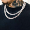 9mm Moissanite Diamond Two-Tone Cuban Link Chain | Luxury Jewelry