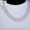 15mm Moissanite T-Square Ice-Out Diamond Cuban Link Chain – Luxury Jewelry