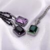 Luminous Gemstone Moissanite Pendant – Iridescent Glow-in-the-Dark Oil Drop Design