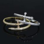 Moissanite Iced Sword Bangle Bracelet – Stunning Designer Jewelry