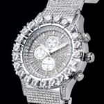 Luxurious White Gold Iced Round Cut Men’s Watch – Luminous Elegance