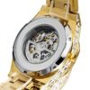 Luxury Iced Men’s Gold Mechanical Watch with Baguette Gemstones