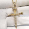 Elegant Cross Moissanite Diamond Pendant Necklace – Stunning Jewelry Gift