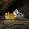 Stunning Iced Moissanite King Crown Ring – Elegant Jewelry for Men