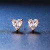 Stunning 3-Prong Heart Shaped Moissanite Earrings – Brilliant Diamond Alternative