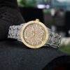 Men’s 43mm Two-Tone Iced Baguette Cut Watch – Luxury Timepiece with Sparkling Crystals