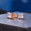 Stunning 4-Prong Square Princess Cut Moissanite Earrings for Elegant Style