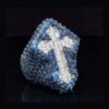 Stunning Blue Sapphire Baguette Ring in White Gold – Elegant Cross Side Design