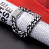 “12mm Iced Out Moissanite Cuban Link Bracelet with Secure Box Clasp”