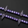 “5mm Purple Moissanite Tennis Chain – Claw & Tooth Design Jewelry”