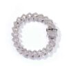 14mm 18K White Gold Iced Miami Cuban Moissanite Bracelet for Men