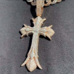 Stunning Moissanite Cross Pendant Necklace | Unique Art Design Jewelry