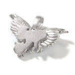 Stunning Moissanite Winged Eagle Pendant with ed Gemstone Accent