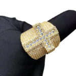 Exquisite Moissanite Cross Ring Sleeve – Elegant & Dazzling Jewelry