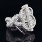 Stunning Moissanite Dollar Cross Design Ring for Elegant Style