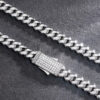 Premium 8mm Moissanite Miami Prong Link Chain Necklace with Iced Clasp