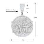 Stunning Moissanite Round Pendant Necklace with “MONEY AND FAMILY” Letter Design